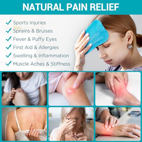 Gel Ice Packs for Injuries Reusable, Pain Relief, 8 Pack, Hot Cold Compress - style: Variety Gel Ice Pack Set - 8 Pack