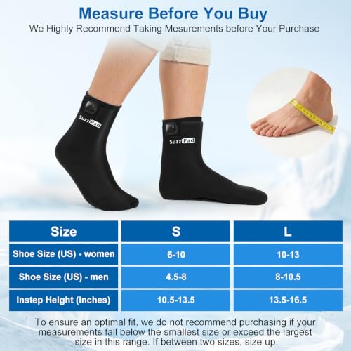 SuzziPad Cold Therapy Socks, Adjustable Ankle Ice Pack Wrap for Chemo, M - size: S