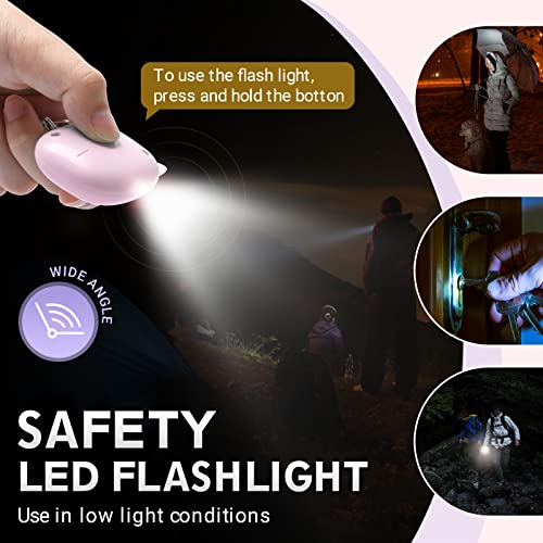 Safe Sound Personal Alarm, 130 dB Loud Siren Song Emergency Security Alarm Keychain with LED Light, Personal Sound Safety Siren for Women, Men, Children, Elderly(Pink) - color: Pink