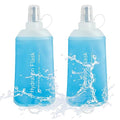 J.CARP 2Pcs 250ml Soft Flask Running Water Bottles, TPU Foldable Running Hydration Flask for Hydration Pack Cycling Hiking Climbing Outdoors Motorbike - color: Blue-2Pcs, 250ml