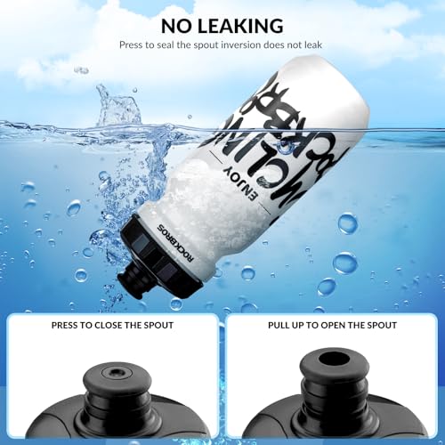 ROCKBROS 20-25oz Squeeze Cycling Water Bottle Lightweight Bike Bottle - color: 20oz White