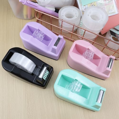 1Pcs Desktop Tape Dispenser,Adhesive Roll Holder with Weighted Nonskid Base,Office Tape Dispensers for School, Office and Home (Green) - color: Green
