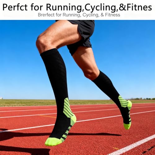 6 Pairs Non-Slip Compression Socks for Women with Grippers, Pilates Yoga Sports Workout, Knee High