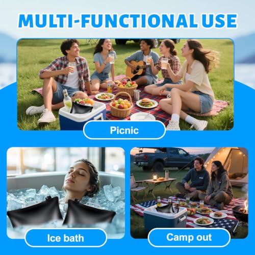 4 Pack Large Refillable Ice Bath Bags for Cold Plunge Tubs, 24 L