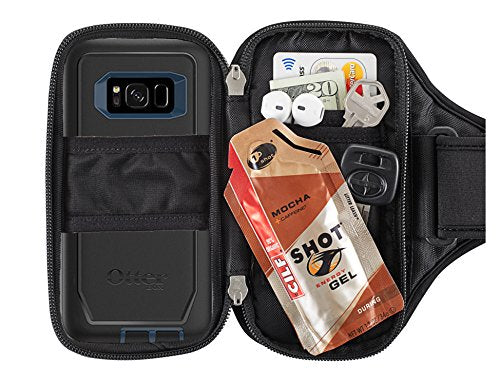 Sporteer Entropy E8 Padded Running Armband Phone Holder, Fits Cases, M/L - size: M/L Reflective Black Straps