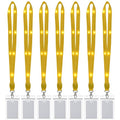 LED Light Up Flashing Cruise Lanyards Keychain Key Holder Neck Straps Necklace - color: Yellow - (7 Pack With 7 Pack Plastic Badge Holder)
