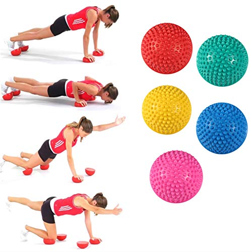 Agatige Foot Massage Ball, Half Round PVC Spiky Foot Wakers Balance Therapy Dome Trigger Point Ball Feet Massage Roller for Yoga Fitness Exercise Gym Massager (Green) - color: Green