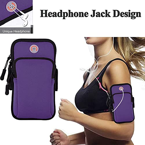 2Pack Armband Cell Phone Holder for Running Women Men Kids,iPhone 17 16 16e 15 14 13 12 11 Pro Max Xs Xr X 8 Plus Galaxy Ultra Z FE S26 S25 S24 S23 S22 Note,Exercise Gym Sport Arm Band Sleeve - color: 3-Purple