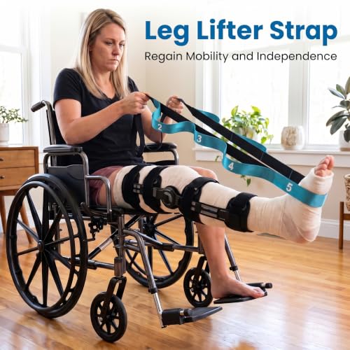 Acozycoo Stretching Strap with Loops for Physical Therapy,Knee,Leg Lifter - color: Blue, size: Length: 86 Inch, Width: 1.5 Inch