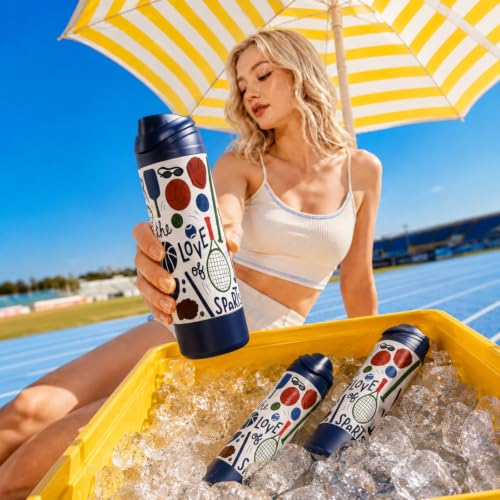 FJbottle Insulated Stainless Steel Sports Water Bottle with Handle - color: PE Class, size: 24 Ounces