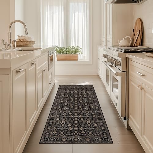Ruaruarug Hallway Washable Runner Rug 2×6, Ultra Soft, Black Gold - color: Black Gold, size: 2' x 6' (Rectangular)
