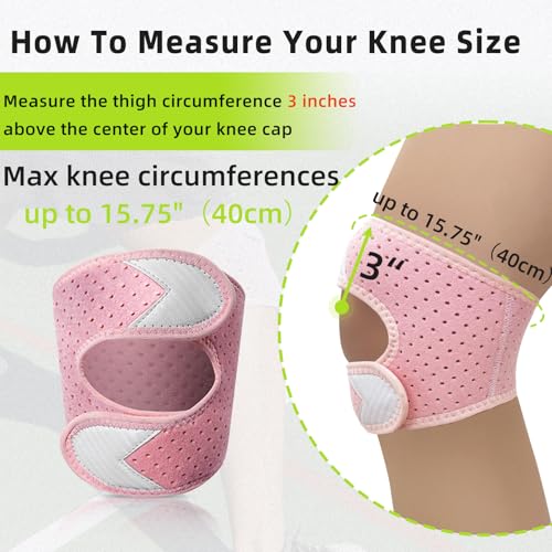Patellar Tendon Support Strap, Patella Knee Brace for Women Men - style: Pink-1PC