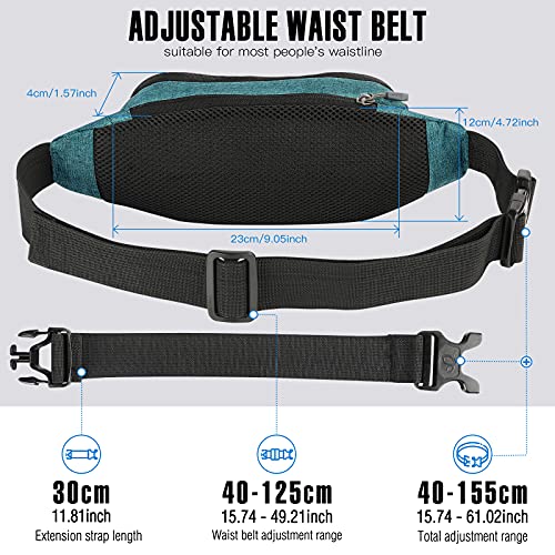 WATERFLY Small Fanny Pack Crossbody Lightweight Waist Bag for Woman Man - color: Green