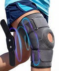Sparthos Knee Brace for Women & Men - Meniscus Tear Support - Gray-L