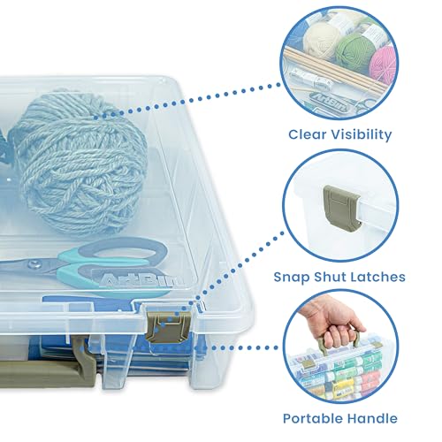 ArtBin Super Satchel 1-Compartment Craft Storage Box, Clear - color: Gold
