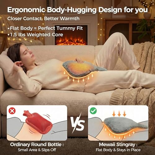 Mewaii Microwavable Stuffed Animal Stingray Plush, for Period Cramps, 10in - style: Stingray