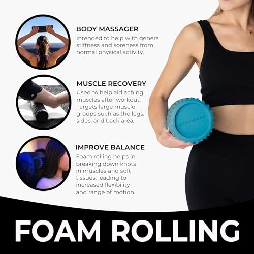 Oceanfoam Tidal Roller - Massage Foam Roller for Exercise (Miami Blue) - color: Miami Blue