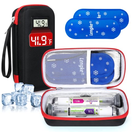 EVA Insulated Cooler Travel Case for Zepbound&Mounjaro Injector Pens - color: Black
