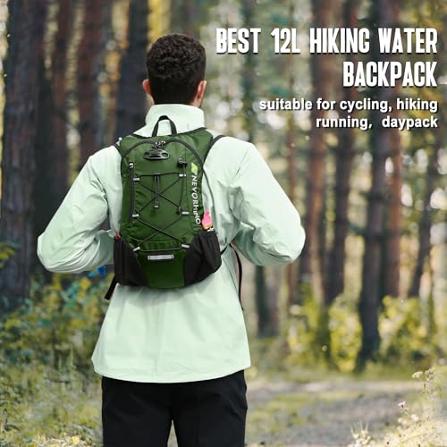 Lightweight Hydration Backpack, Running Backpack with 2L Water Bladder - color: Army Green-2