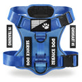 Service Dog Harness, Reflective Dog Vest Harness with 5 PCS Patches, Adjustable Soft Oxford Pet Harness, Inner Layer Mesh, Easy to Control - color: ALL Blue, size: Large (Pack of 1)