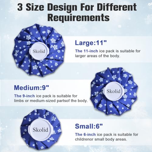 Ice Packs for Injuries Reusable, 3 Sizes, Blue Snow - color: Blue-snow