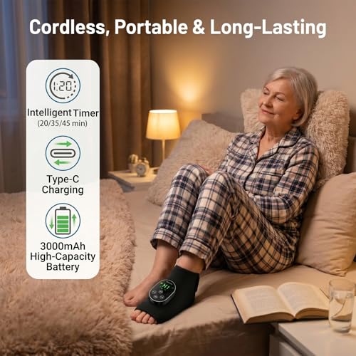 Foot Massager for Neuropathy Plantar Fasciitis,Cordless Ankle Massager