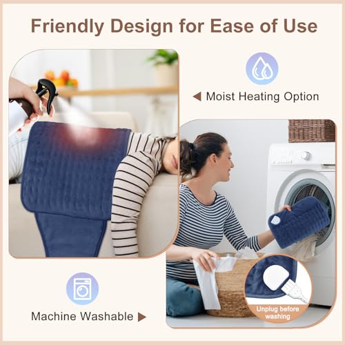 IGXHAVIZ Electric Heating Pad with Adjustable Belt - color: Blue