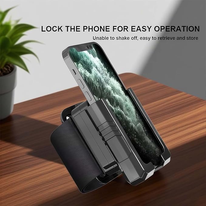 1-Pack Wrist Phone Holder, Adjustable Armband Strap, Secure Fit, Black