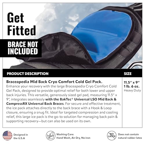 Mid Back Cryo Comfort Cold Gel Pack, Reusable Ice Pack - size: Medium