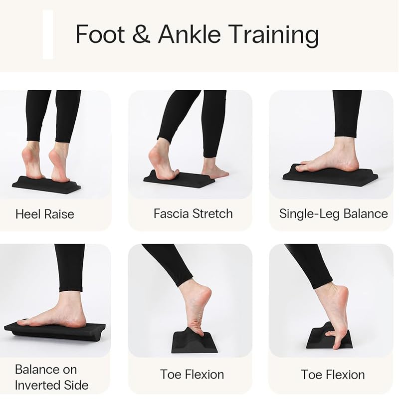 Plantar Fasciitis Relief Stretch Pad, Foot Stretch Board, 11.81×6.30×1.77in Black EVA Arch Support Toe Trainer Board for Achilles Tendonitis, Foot Pain Recovery & Calf Yoga Stretching