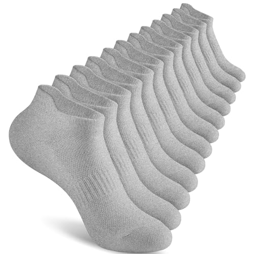 Walifrey Ankle Socks for Women, 6 Pairs Low Cut Athletic Socks - color: Grey, size: 6-8