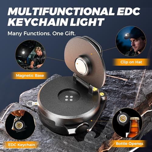 2 Pack Rechargeable Clip On Hat Light 600 Lumens COB Cap Lamp EDC Keychain