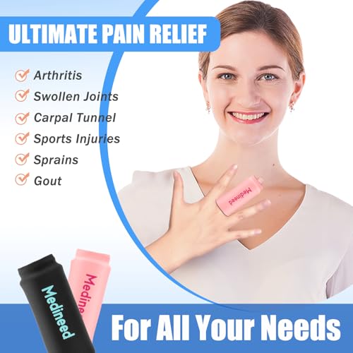 Medineed 2PCS Finger Gel Ice Pack Sleeves, Cold Therapy for Injuries, Pink - color: Pink