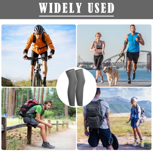 Skylety Compression Leg Sleeves Full Length Sleeves for Mens Basketball Cycling - color: Black, Dark Grey, Navy Blue, size: Large
