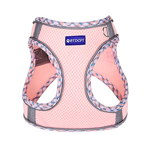 Step in Mesh Dog Harness and Leash Set Breathable Air Mesh Harness - color: Pink, size: XXS(neck:8.5"-9.5",chest:10"-11.5")