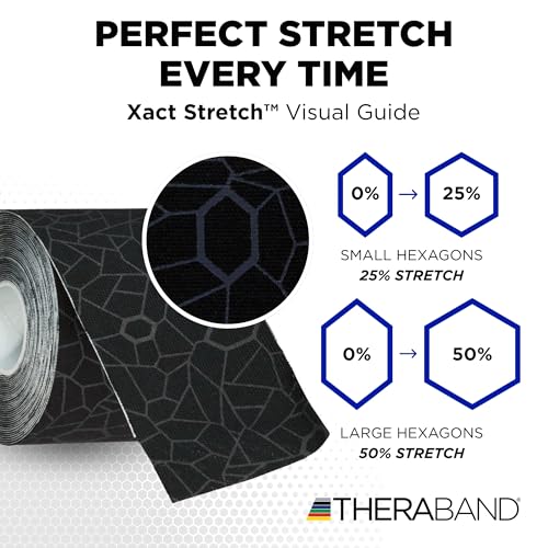THERABAND Kinesiology Tape, Shoulder & Knee, 2'' X 16.4' Roll, Black/Gray - color: Black/Gray, size: 2" x 16.4, style: 1 Roll