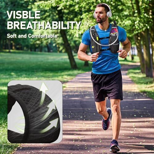 N NEVO RHINO Running Vest with 1.5L Water Bladder, Hydration Vest Pack - color: Black