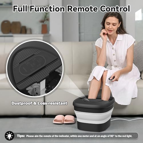 Foot Spa Collapsible, Foot Bath Massager with Heat, Remote, Timer