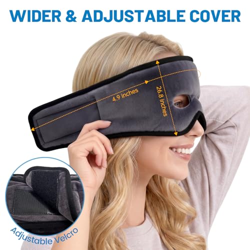 Cordless Heated Face Mask for Sinus Pressure, 2500mAh Rechargeable Face Heating Pad for Sinuses with 4 Heat Levels & 4 Time Settings, Adjustable Portable Electric Warm Compress Sinus Mask (Grey)
