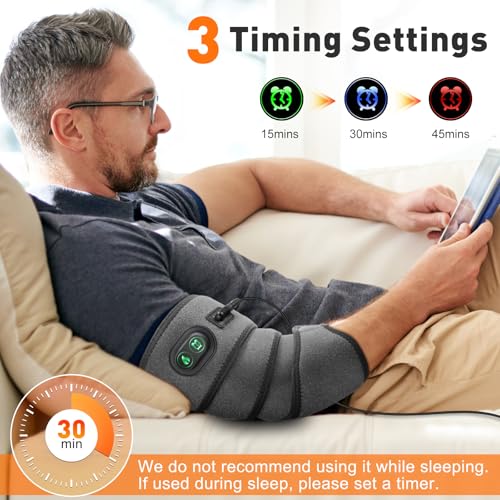 Elbow Heating Pad, Flexible Electric Heating Pads for Arm, Knee, Leg, Heated Pad with 4 Heat Settings and 3 Timer Modes, Wrap Around Heating Pad with 78" Long Charge Cord
