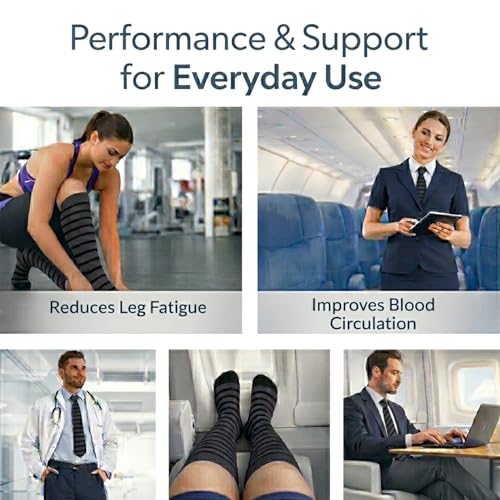 Diamond Star 6 Pairs Compression Socks for Men & Women, Knee High Socks - color: 6 Pairs (Charcoal/Black)