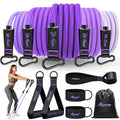 HPYGN Resistance Bands with Handles, 150 lb Exercise Bands for Home Workout - color: purple, style: 150LBS