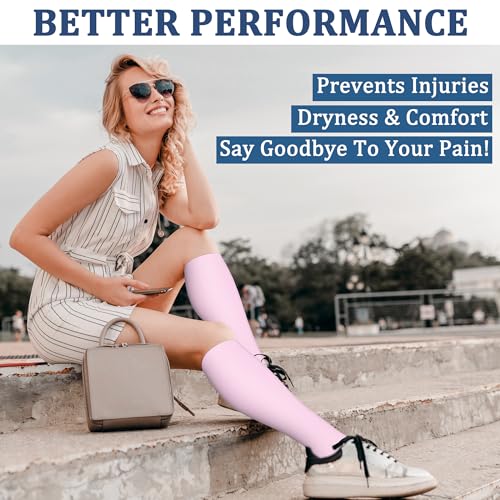 FEYHAY Copper Compression Socks (3 Pairs) 15-20 mmHg Circulation is Best Athletic & Daily for Men & Women, Running, Climbing - color: 20 Pink Dots, size: Small-Medium