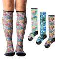 Viasox 3 Pack Compression Socks Women & Men, Circulation Support, 12-15mmHg Neuropathy (Brush Stroke, Medium) - color: Brush Stroke, size: Medium