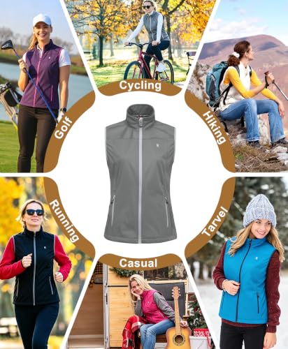 Little Donkey Andy Women's Lightweight Softshell Vest - color: Gray, size: 3X-Large
