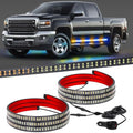 XRIDONSEN 2 Pack 70-Inch 864 LED Running Board Strobe Lights Strip - color: Amber/Blue