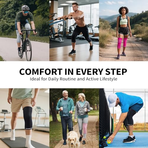 CAMBIVO Knee Brace for Women and Men (2 Pack), Ultra-Thin Lightweight Knee Compression Sleeve (Gray, X-Large) - color: Gray, size: X-Large