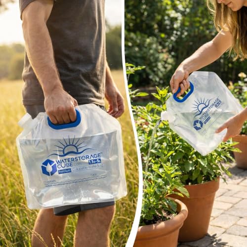 WaterStorageCube Premium Collapsible Water Container Bags 1.3 Gal (2-Pack)