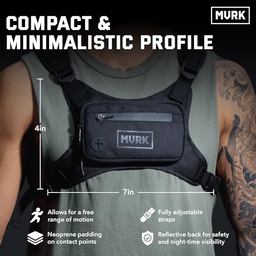 MVRK Water Resistant Running Vest Chest Pack, Phone Holder for Running, Lightweight Training Pack with Reflective Detail - color: Olive