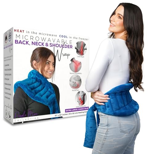 Microwavable Heating Pad with Straps, Extra Large, Blue, Hot/Cold Therapy - color: Blue, size: Extra Large